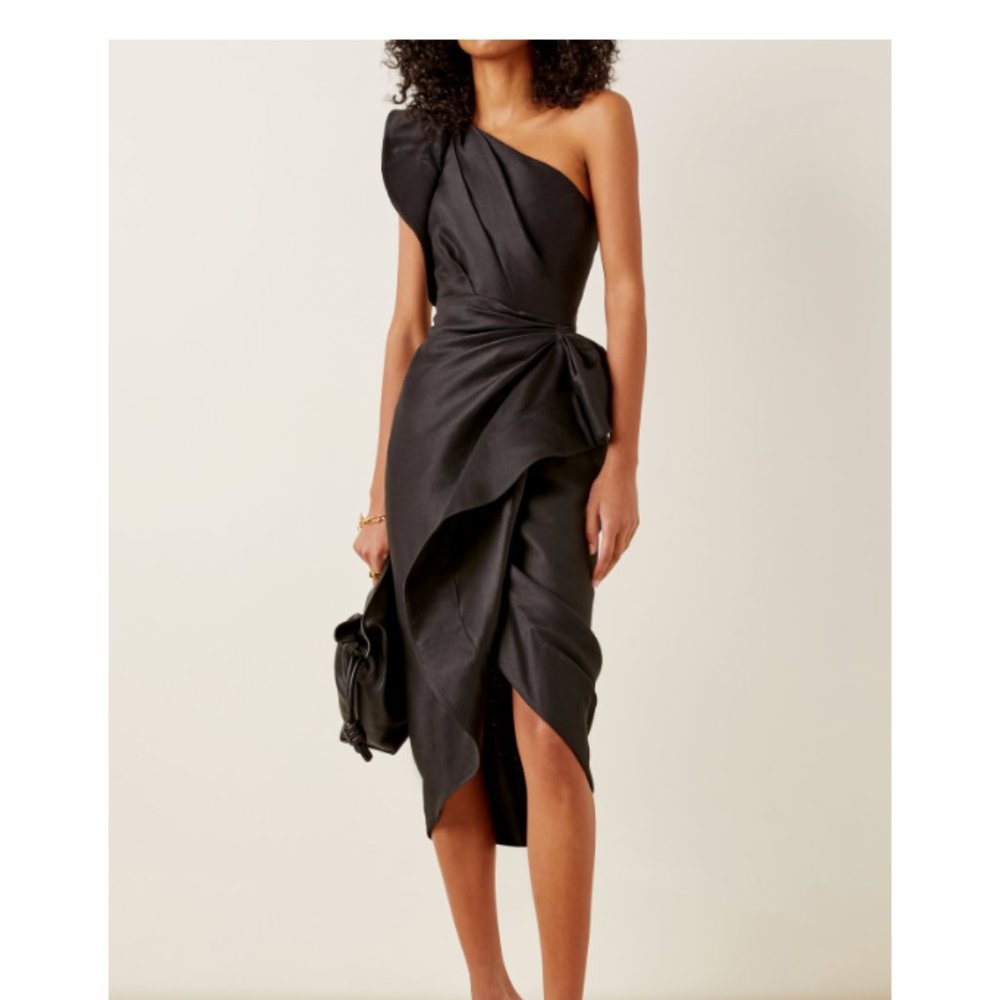 ACLER  Darcher ruffle one-shoulder midi dress